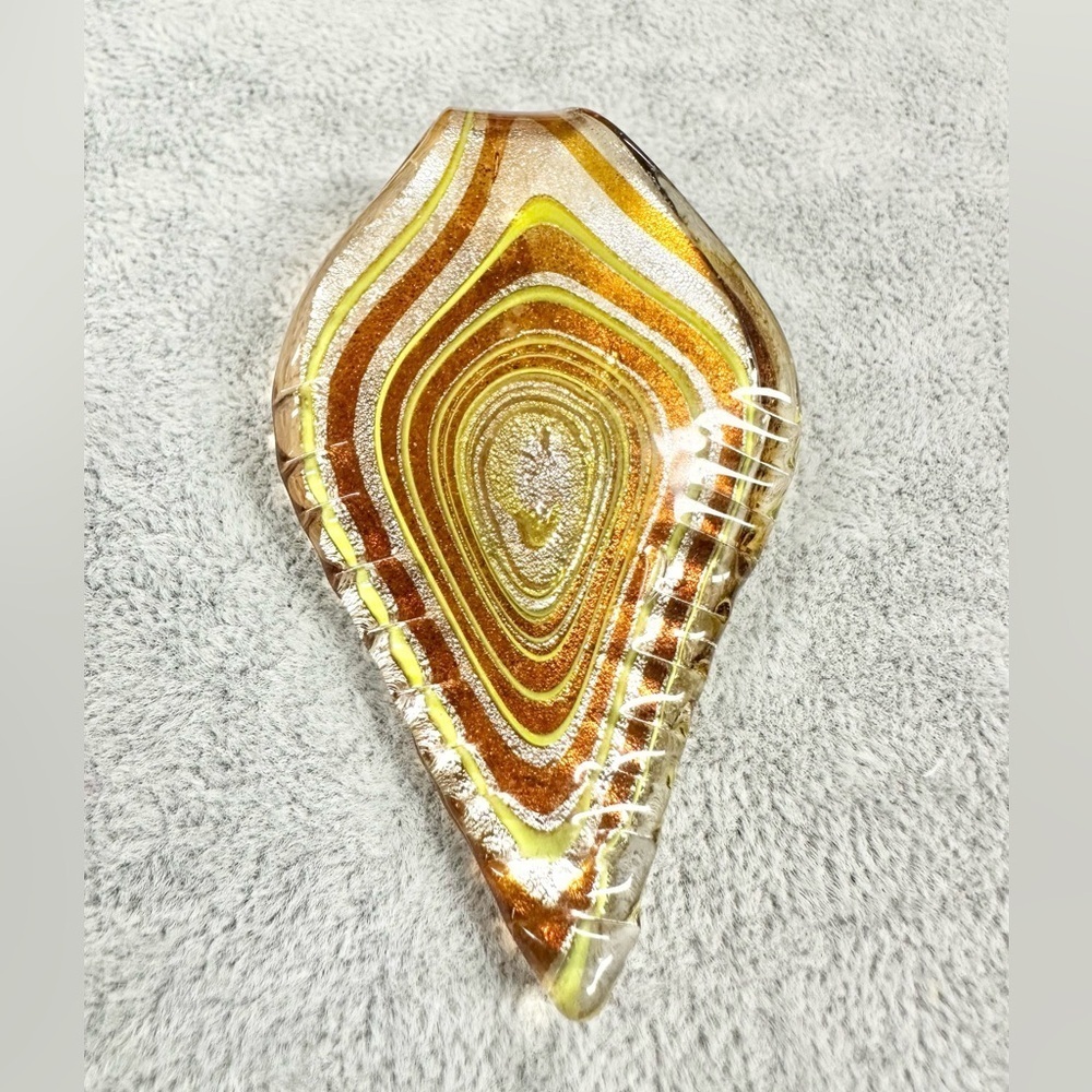 Tear Drop Swirl Art Glass Hand Blown Lamp Work Pendant